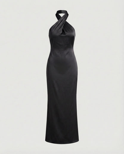 Damen Abendkleid Asymmetrisch Figurformend