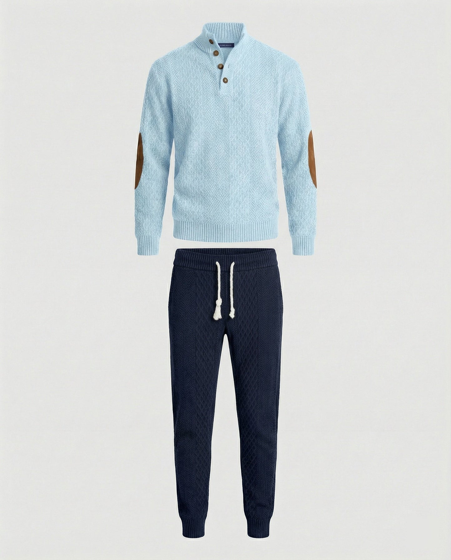 Herren Strickanzug Langarm Stehkragen Modern