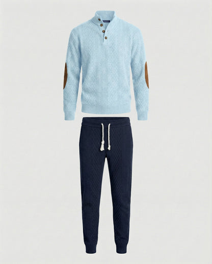 Herren Strickanzug Langarm Stehkragen Modern