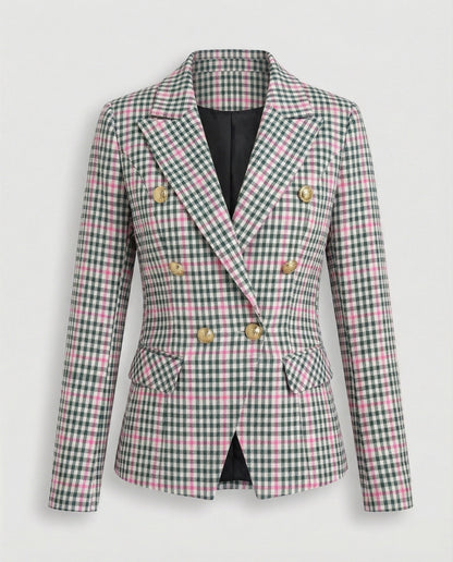 Damen Blazer Karierter Business Stil