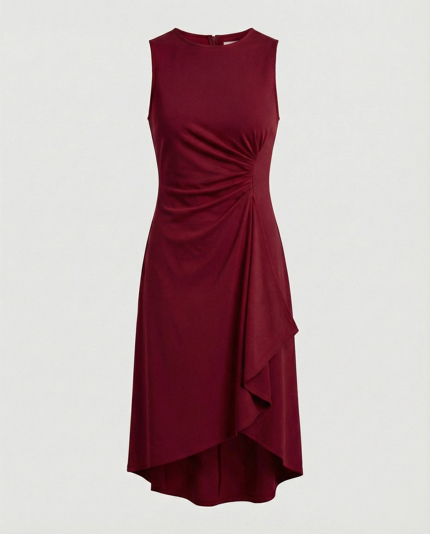 Damen Ärmelloses Wickelkleid Asymmetrisch Elegant
