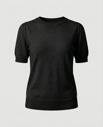 Damen Kurzarm-Pullover Baumwolle Modern