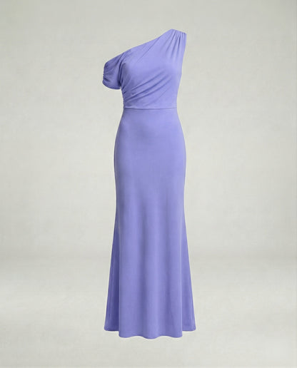 Elegantes Damen Abendkleid Figurbetont Asymmetrisch Lang