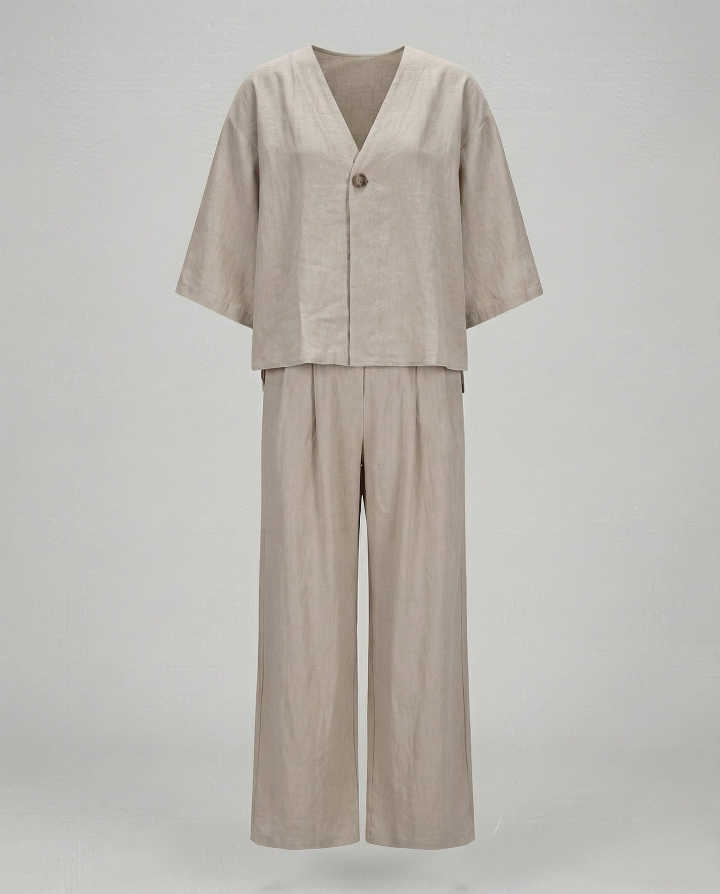 Damen Oversized Bluse Set Zweiteiler Modern