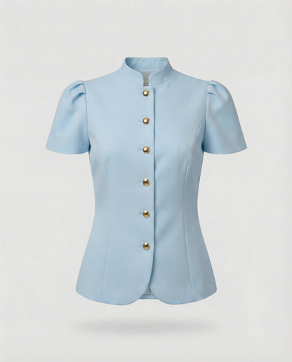 Damen Bluse Puffärmel Elegantes Oberteil
