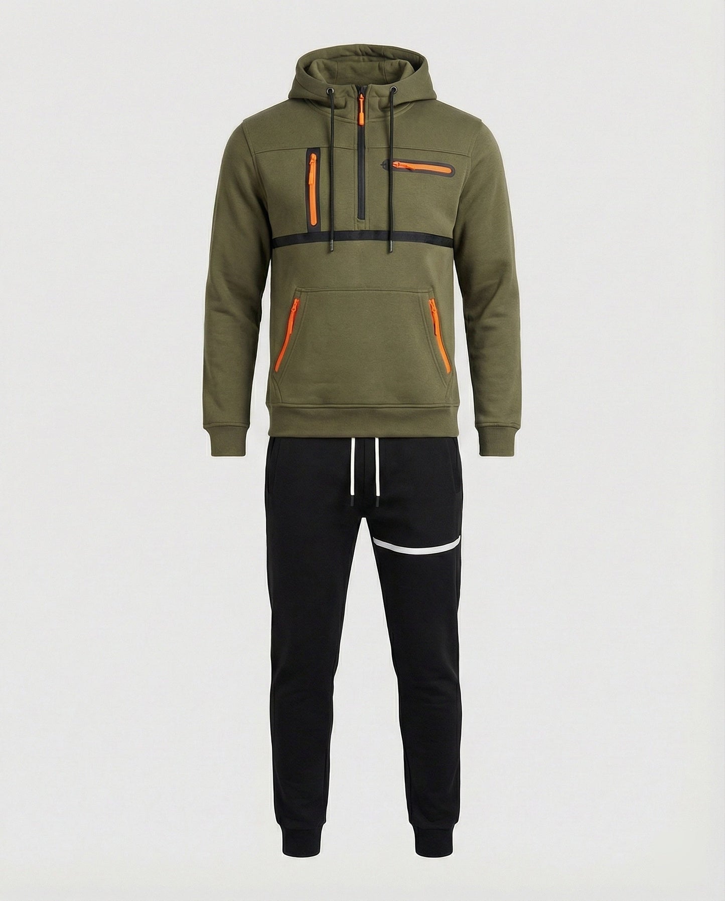 Herren Sportset Graue Hoodie Jogginghose Komfort