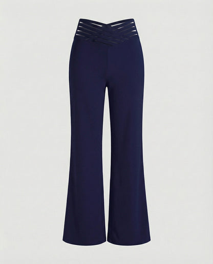 Damen Palazzo-Hose Bequem Mit Cut-Outs