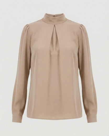 Damen Elegante Stehkragenbluse aus Spitze e Spitze