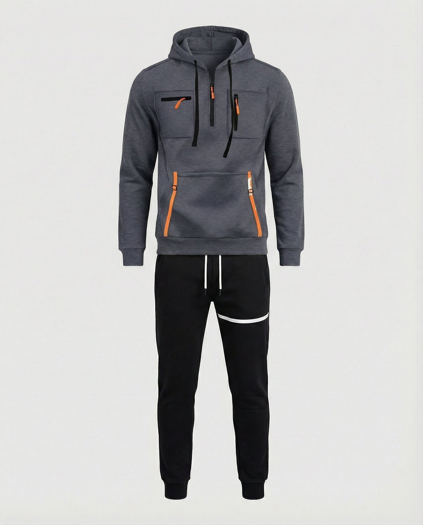 Herren Sportset Graue Hoodie Jogginghose Komfort