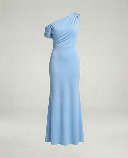 Elegantes Damen Abendkleid Figurbetont Asymmetrisch Lang