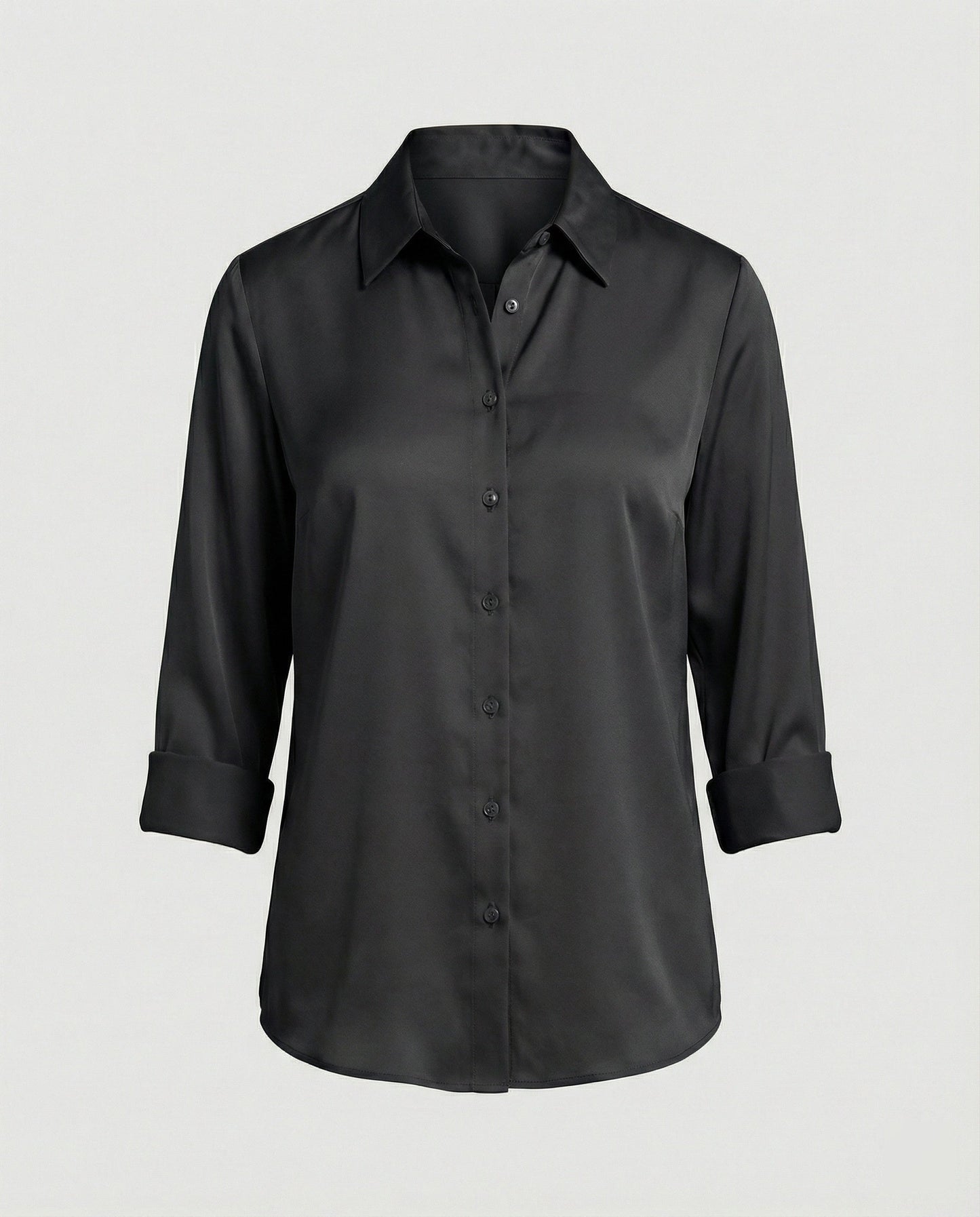 Damen Elegante Baumwollbluse Stehkragen
