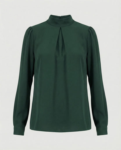 Damen Elegante Stehkragenbluse aus Spitze e Spitze
