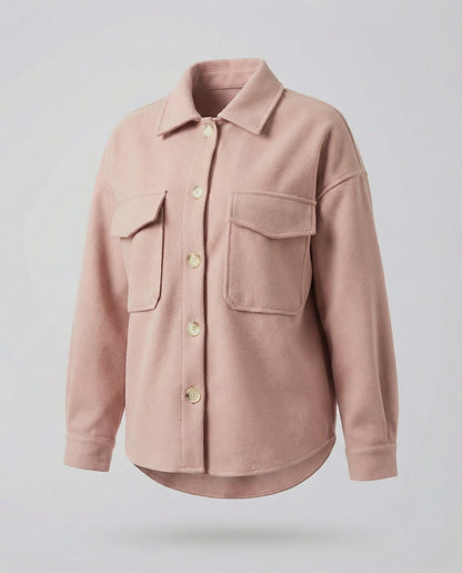 Damen Oversized Bluse mit Knopf Detail Großzügig