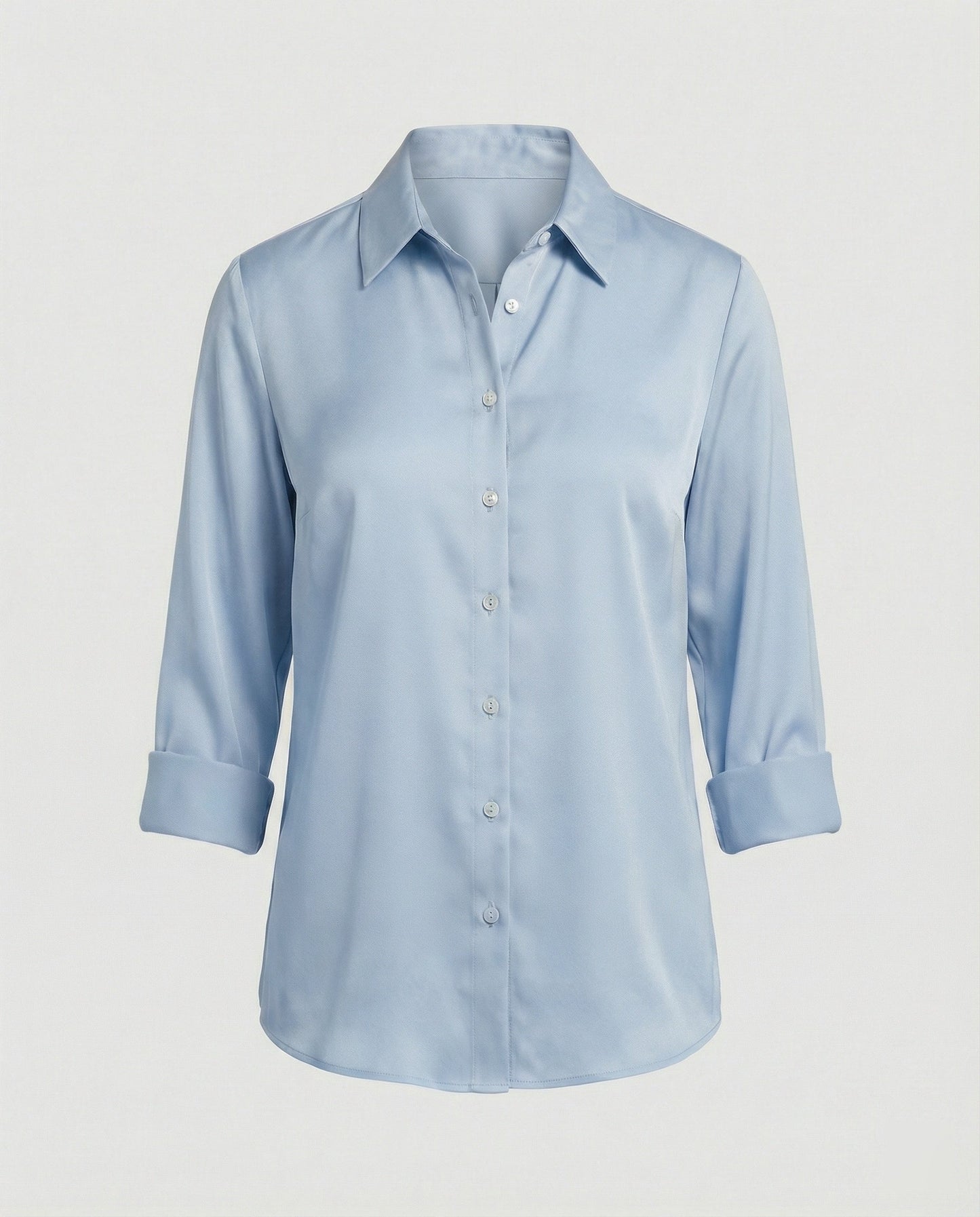 Damen Elegante Baumwollbluse Stehkragen