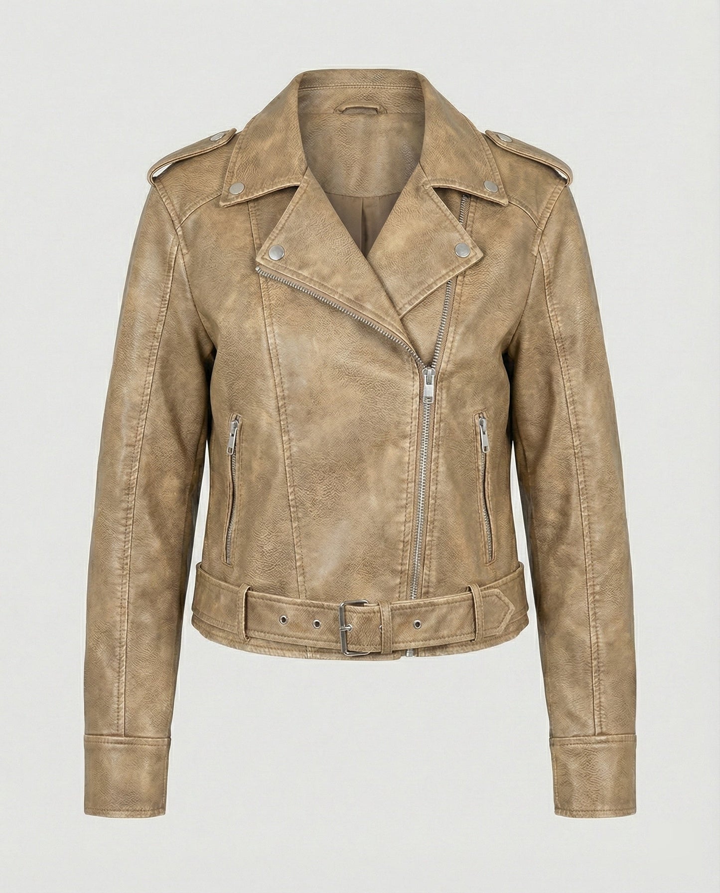 Damen Bikerjacke Lederlook