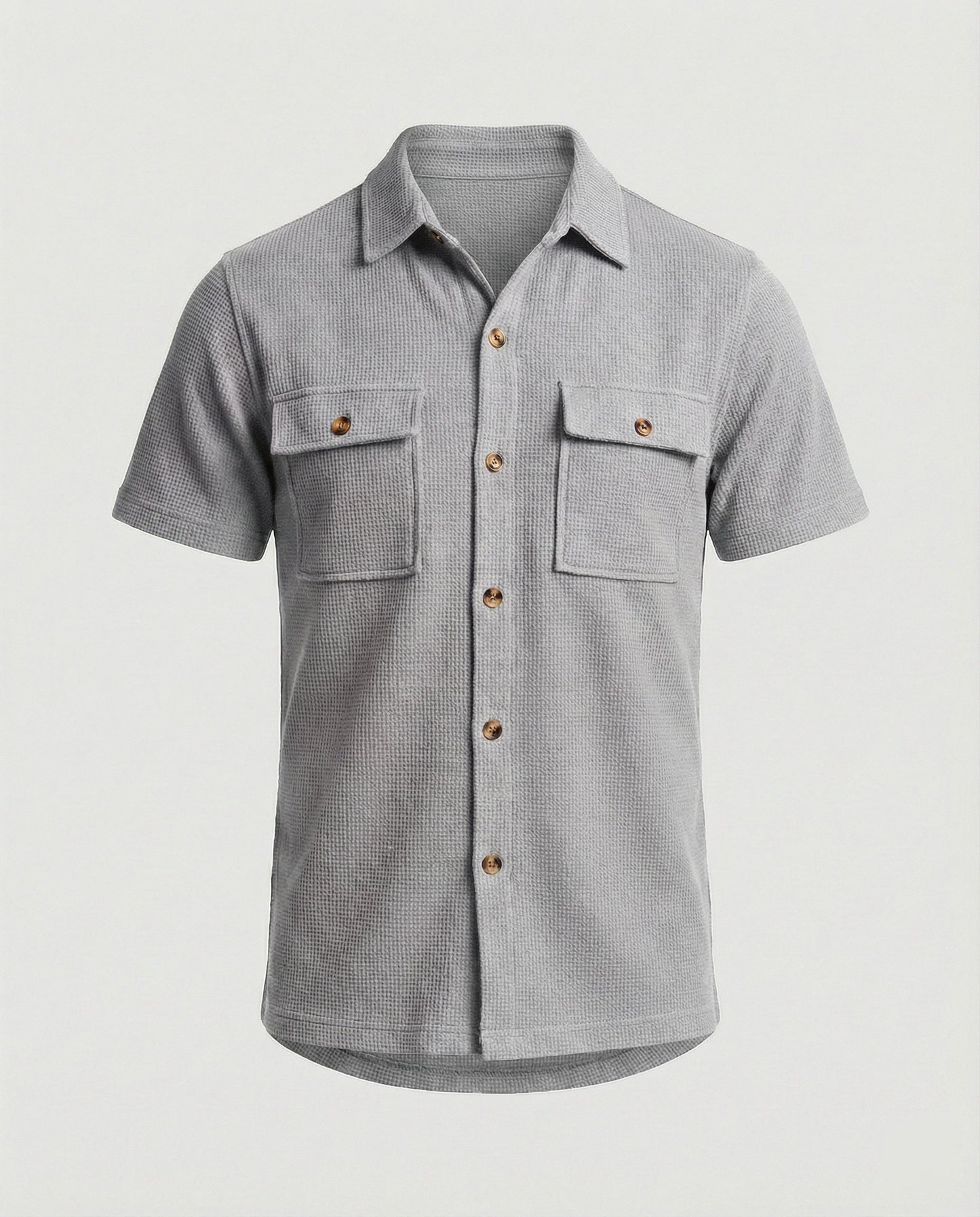 Herren Kurzarmhemd Strukturstoff Modern