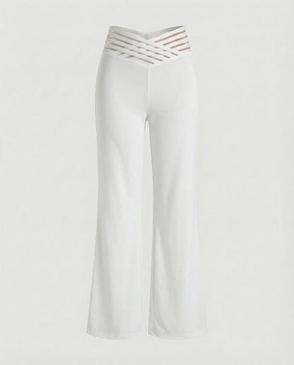 Damen Palazzo-Hose Bequem Mit Cut-Outs
