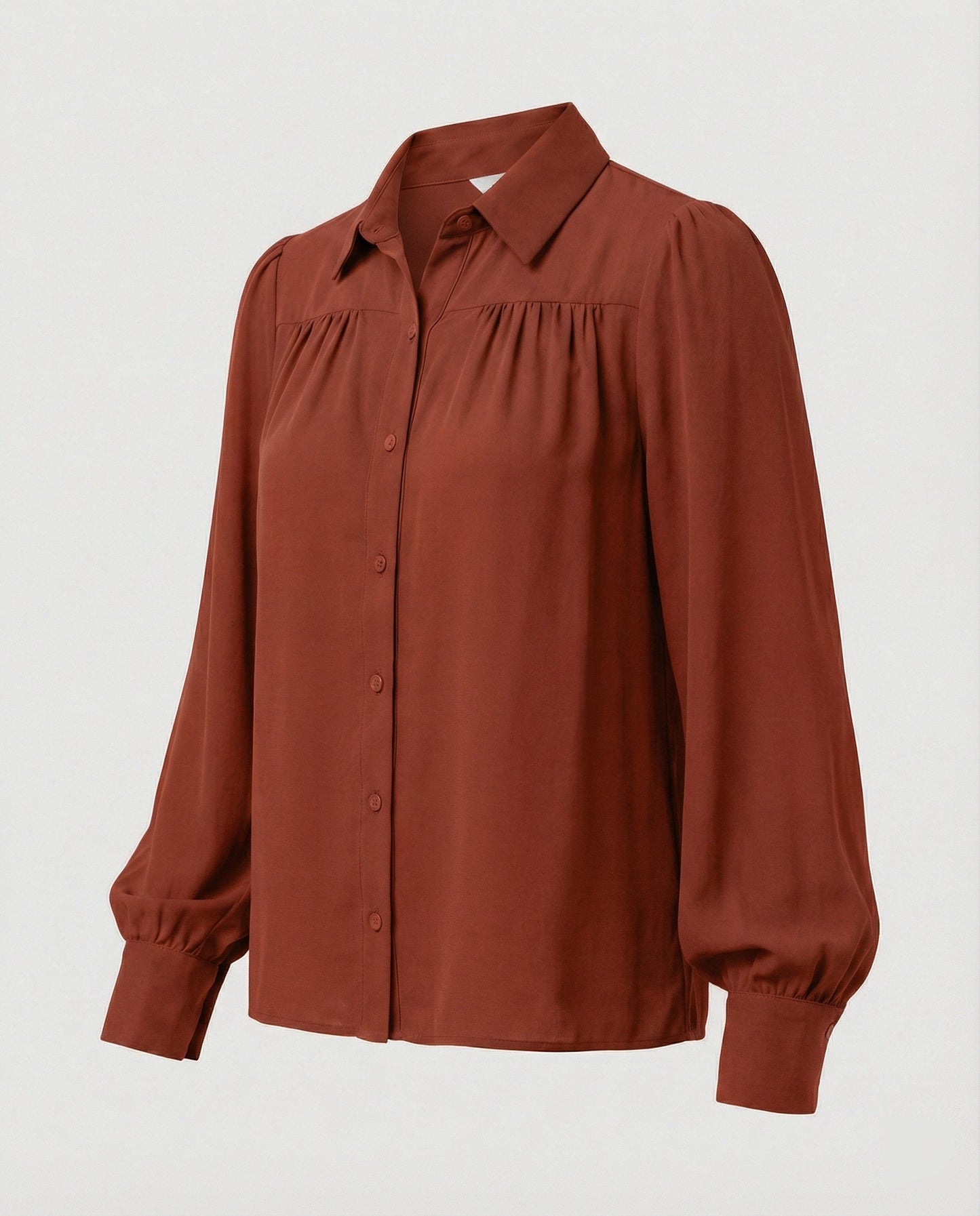 Damenbluse Puffärmel Knopf Details Modern