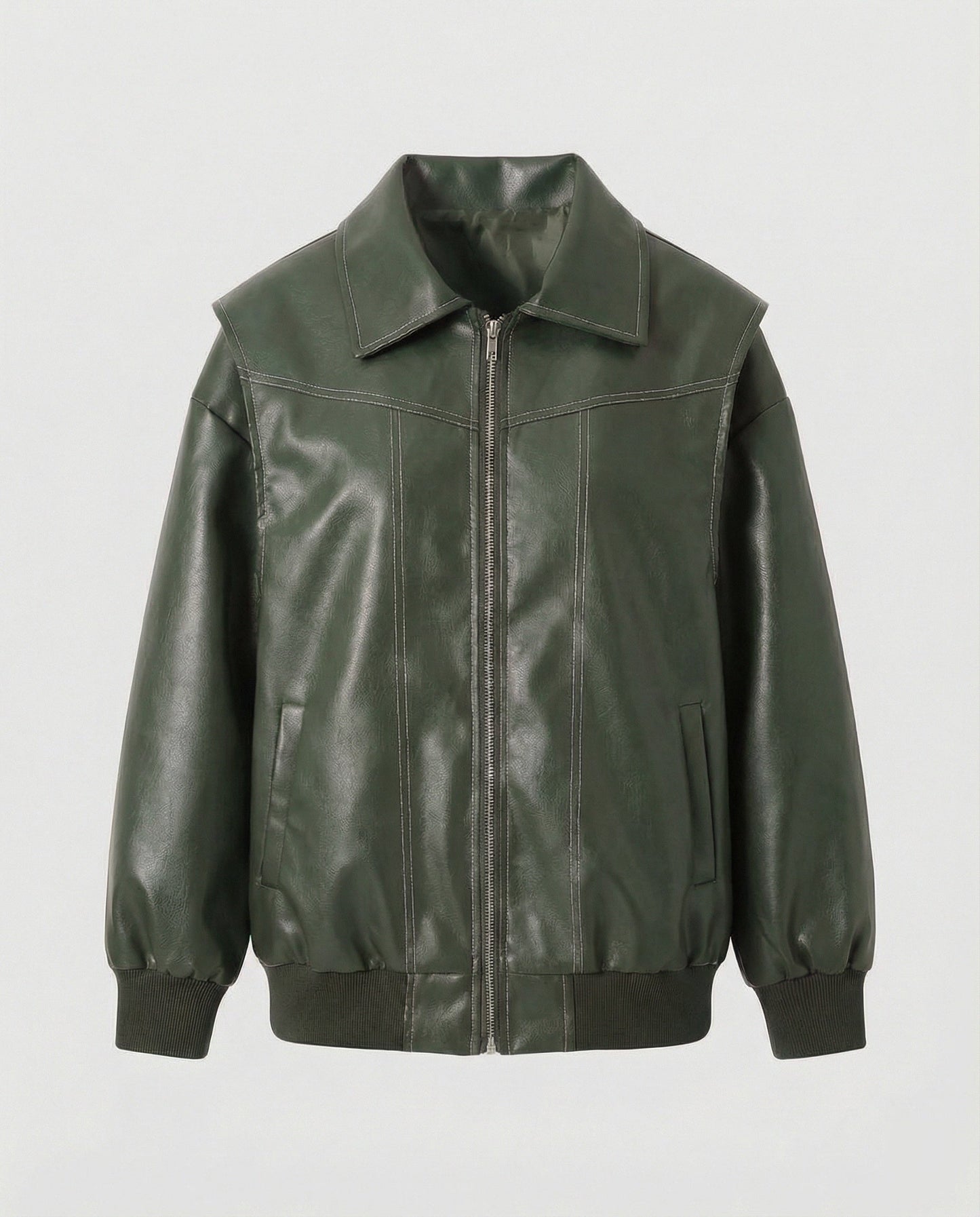Damen Lederjacke Elegante Hochkragen