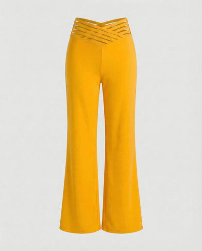Damen Palazzo-Hose Bequem Mit Cut-Outs