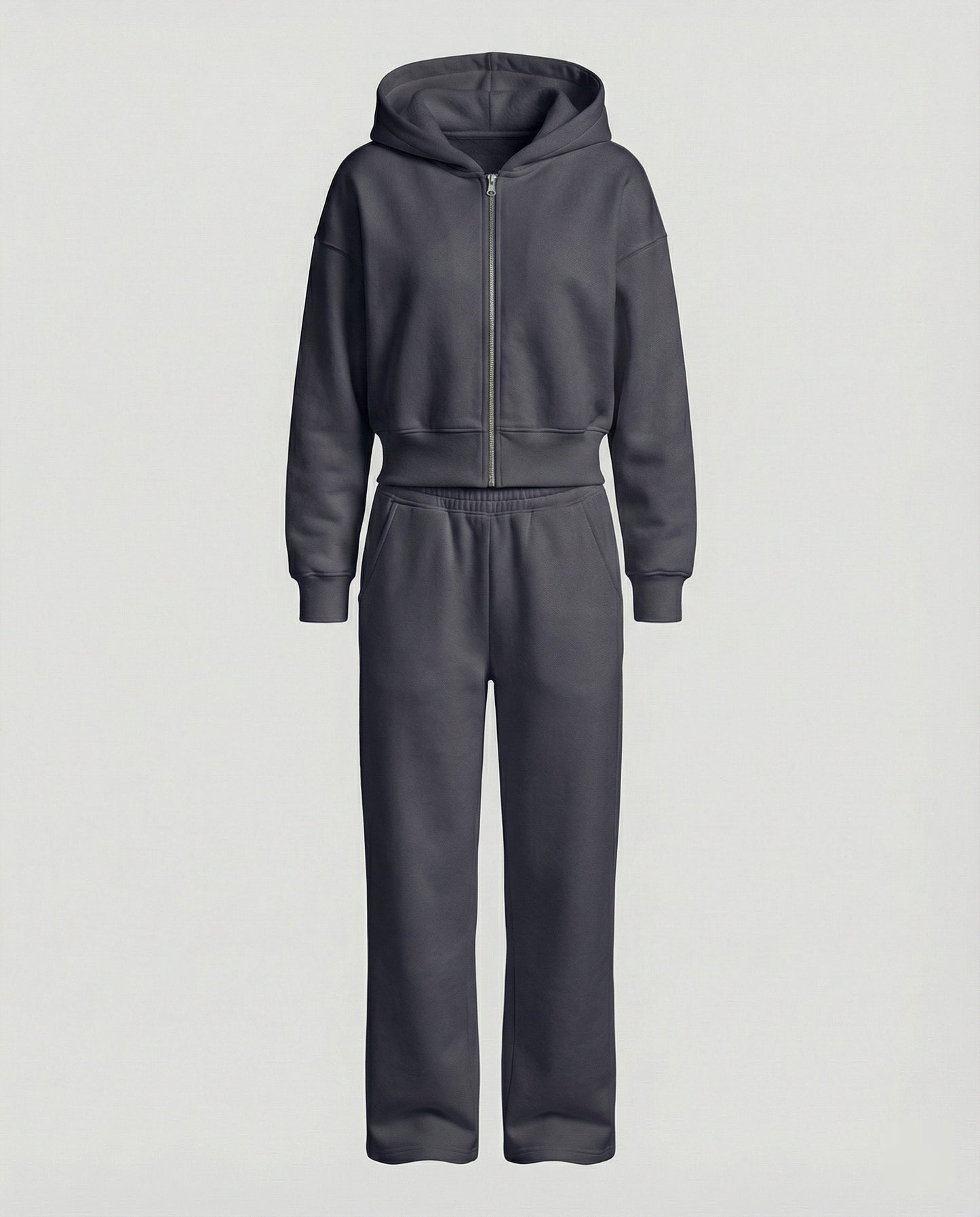 Damen Sweatanzug Reißverschluss Jogginganzug Bequem