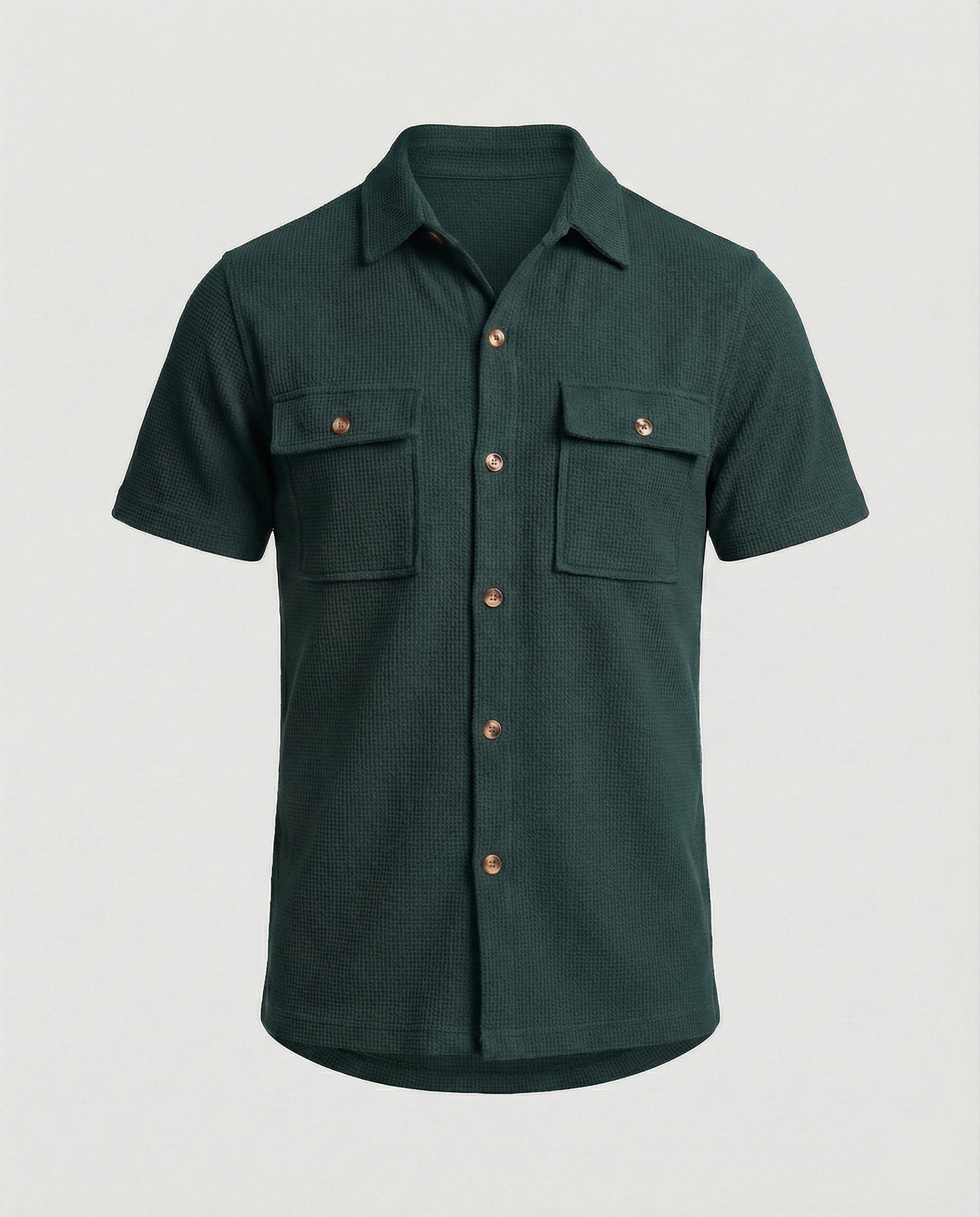 Herren Kurzarmhemd Strukturstoff Modern