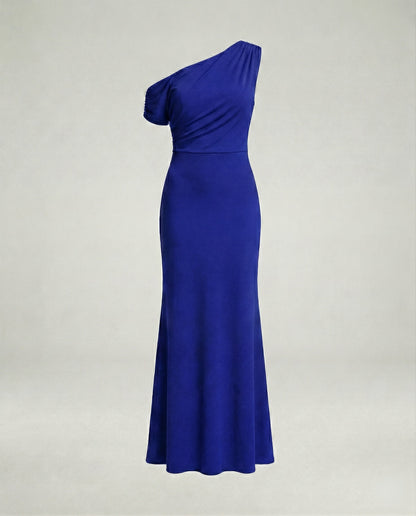 Elegantes Damen Abendkleid Figurbetont Asymmetrisch Lang