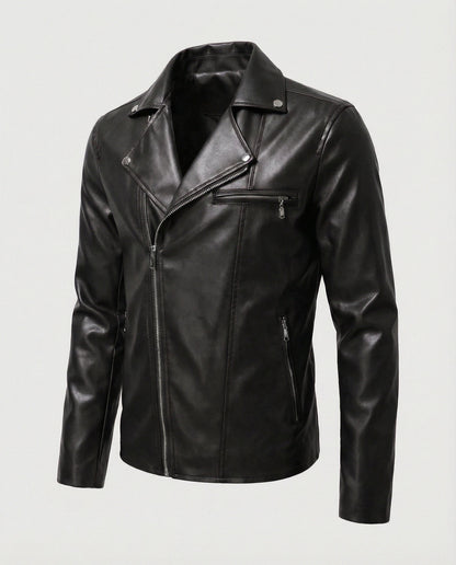 Lederjacke Herren Biker Style Mit Nieten