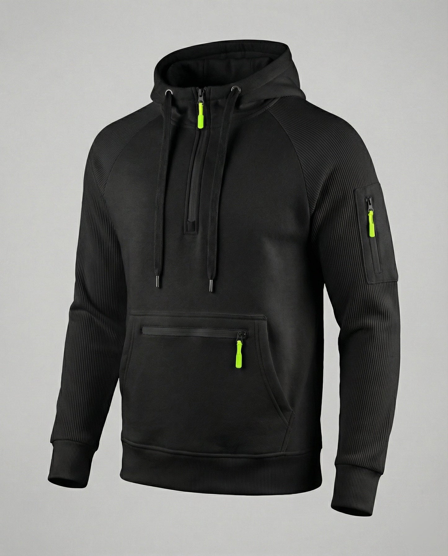 Herren Hoodie Sportlich Reißverschluss Taschen