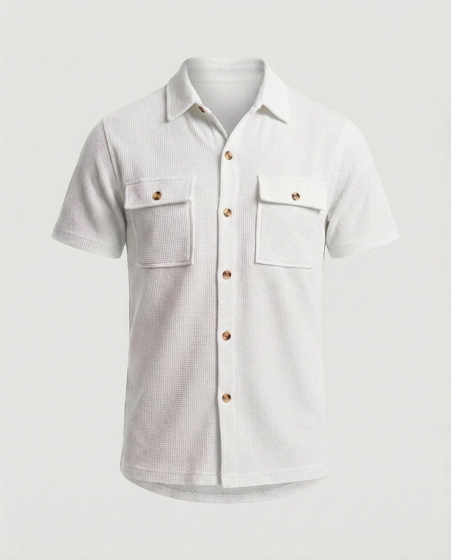 Herren Kurzarmhemd Strukturstoff Modern