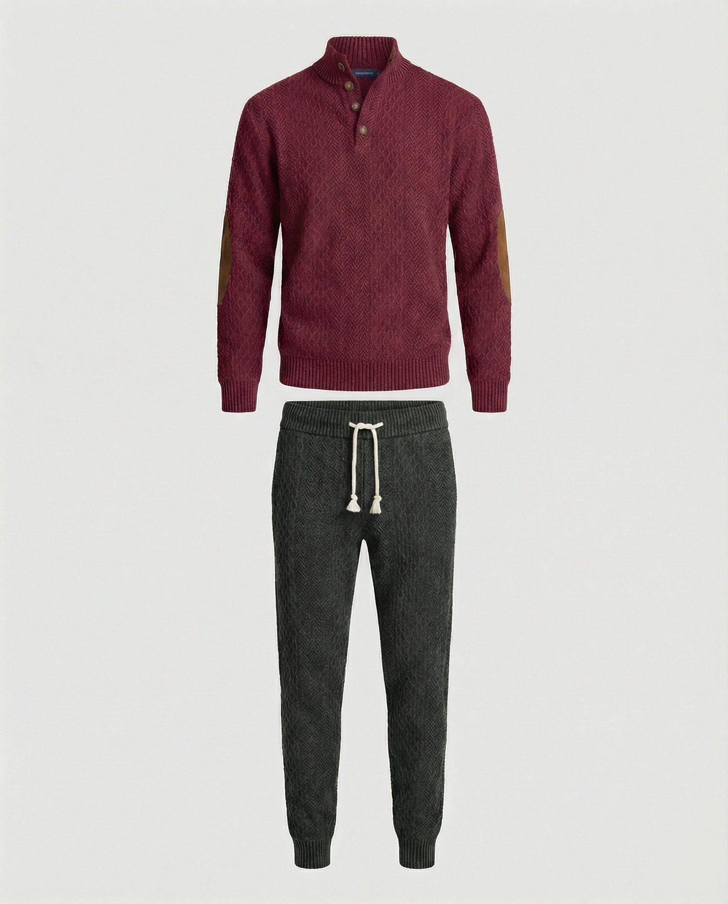 Herren Strickanzug Langarm Stehkragen Modern