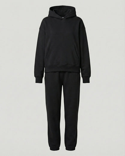 Damen Laufoutfit Kapuzenpullover Hose Set Sportlich