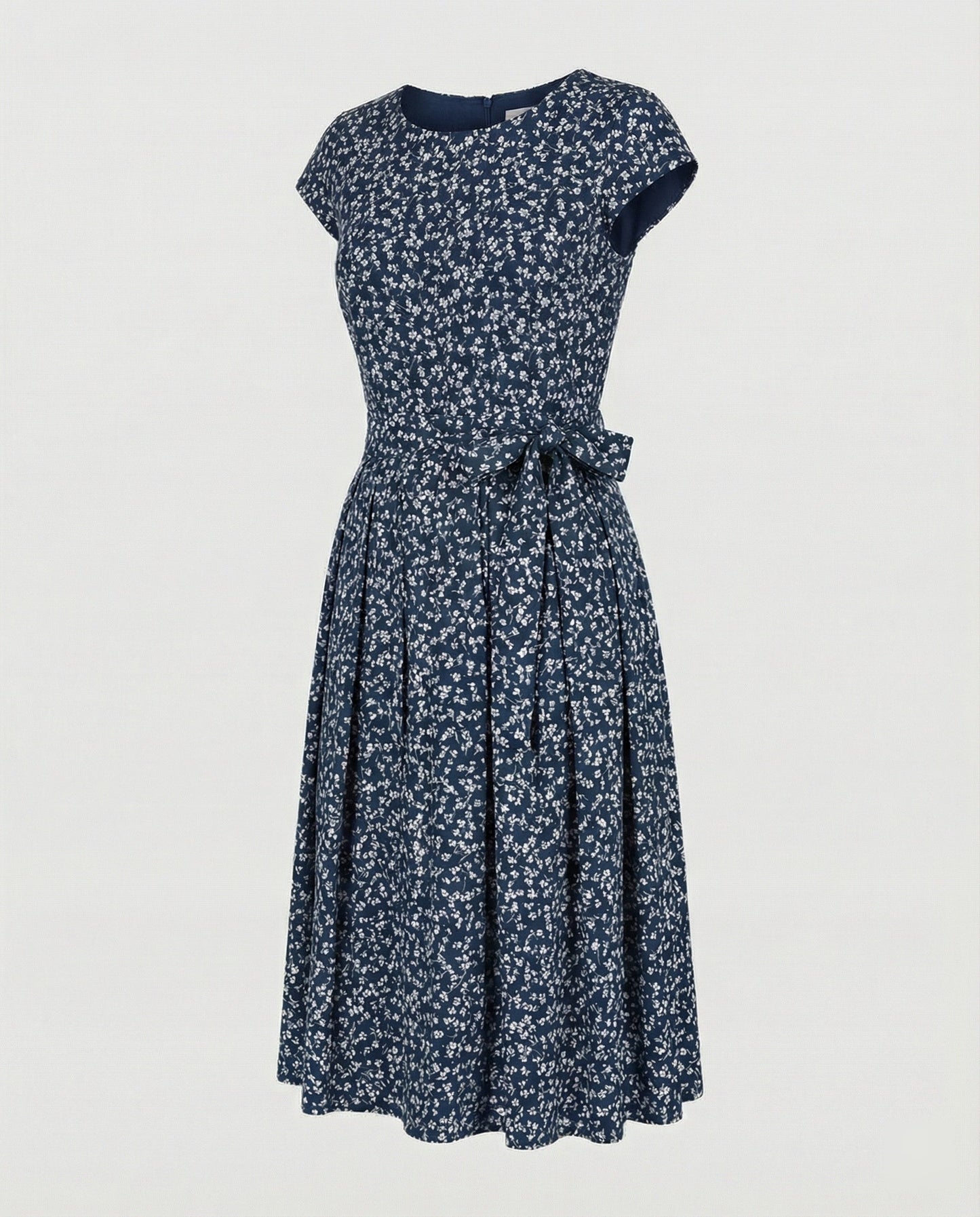 Damen Midi-Kleid mit Gürtel und Verschnürung