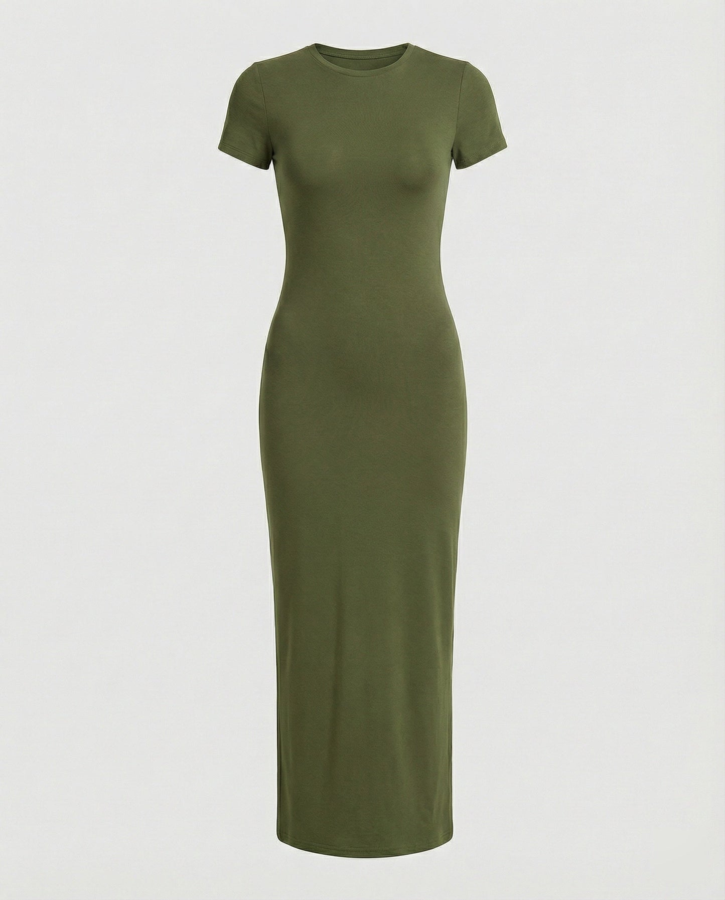 Damen Maxikleid Kurzärmelig Elegant Figurbetont