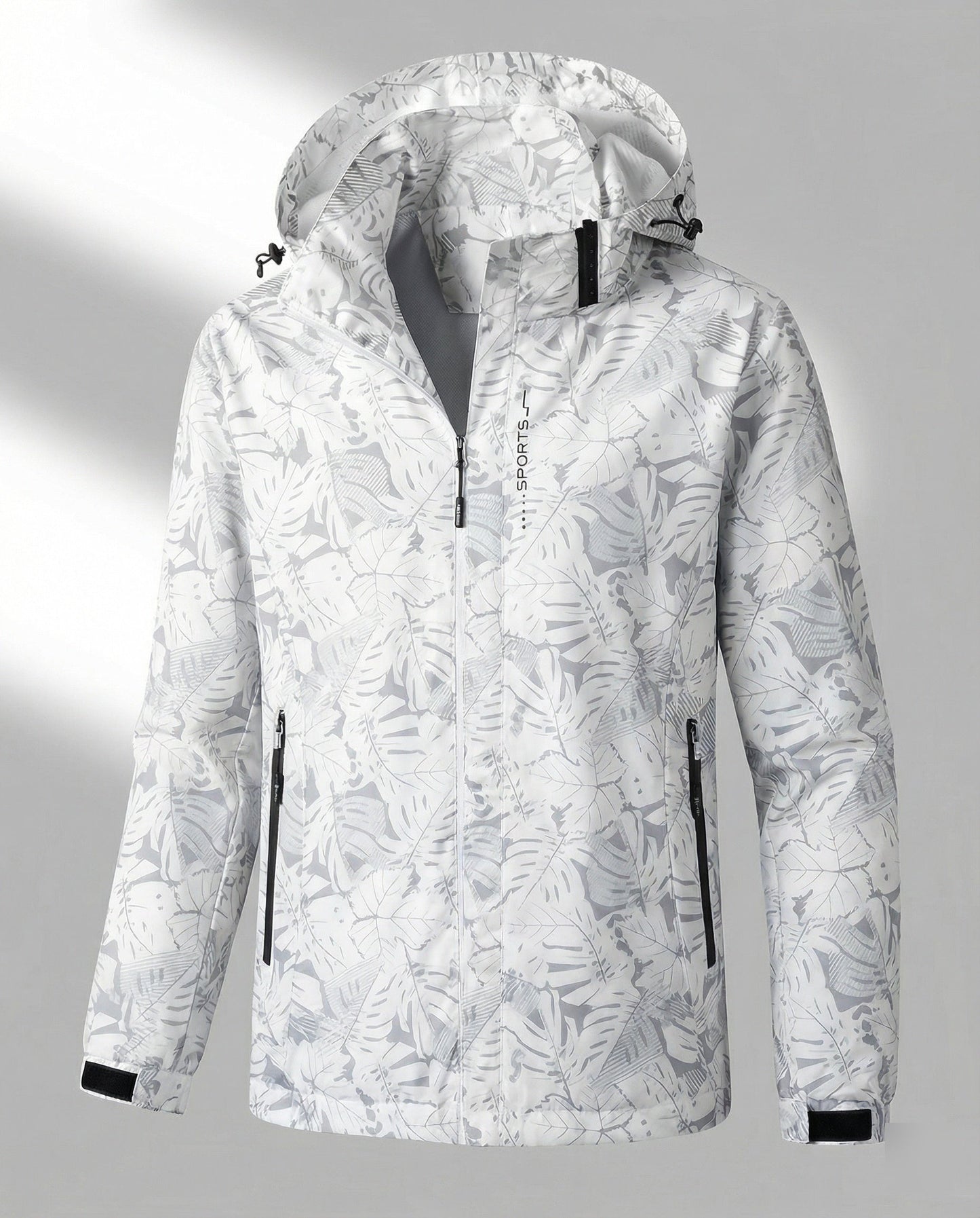 Wasserdichte Windjacke mit Verstellbarer Kapuze und Reißverschluss