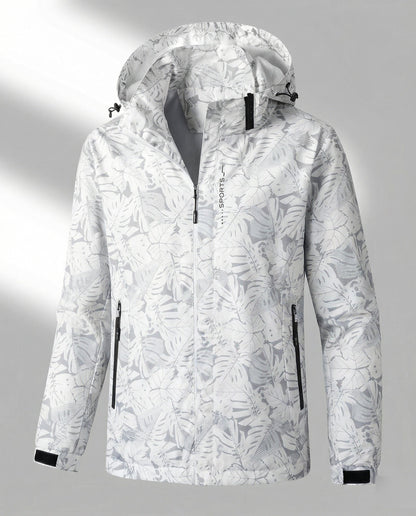 Wasserdichte Windjacke mit Verstellbarer Kapuze und Reißverschluss