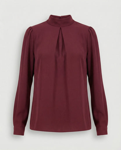Damen Elegante Stehkragenbluse aus Spitze e Spitze