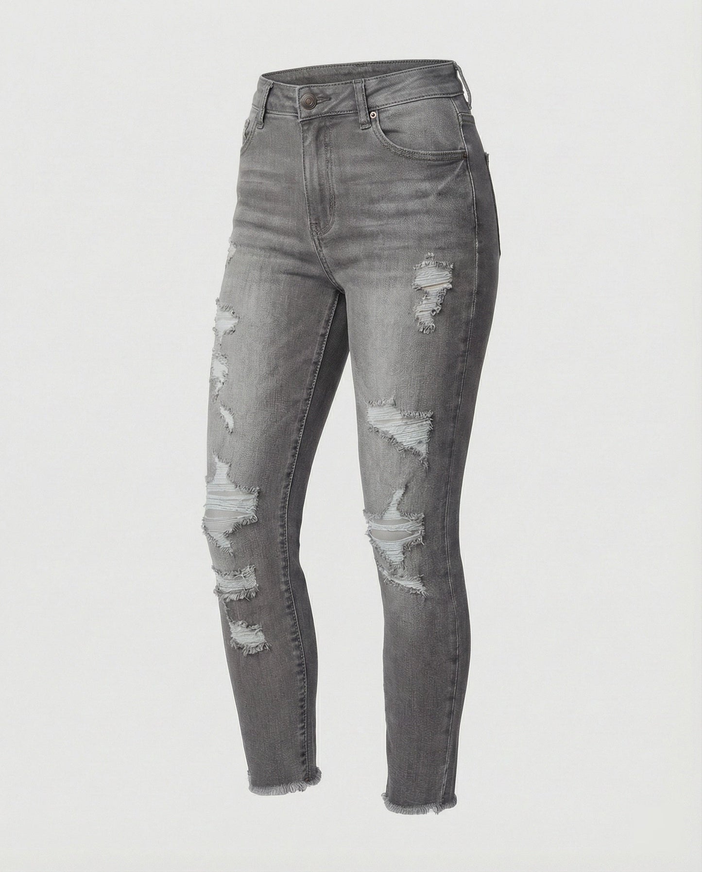 Damen Highwaist Jeans Destroyed Dunkelblau