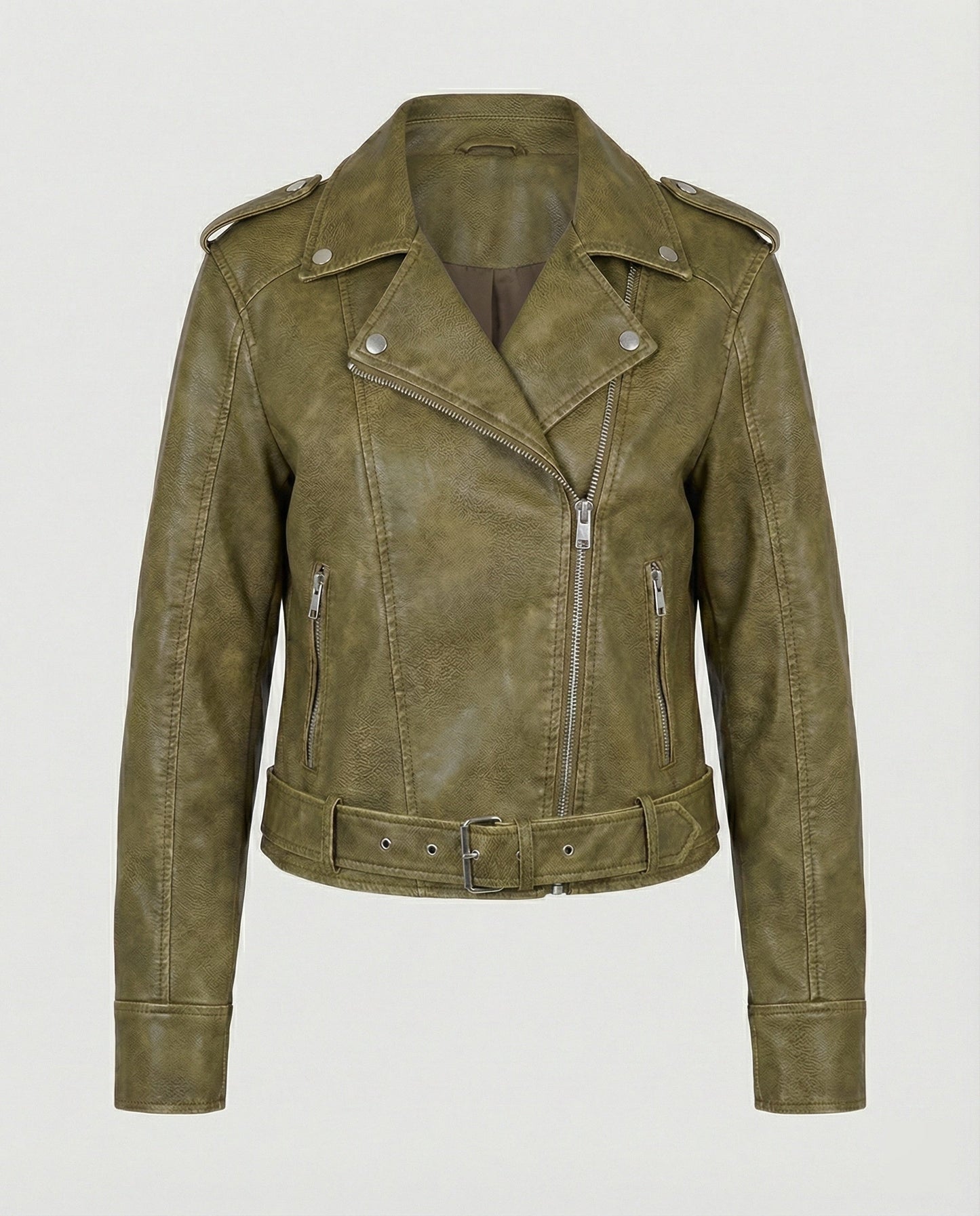 Damen Bikerjacke Lederlook