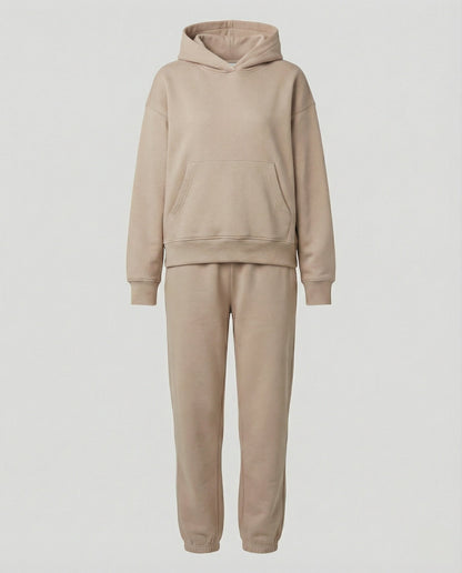 Damen Laufoutfit Kapuzenpullover Hose Set Sportlich