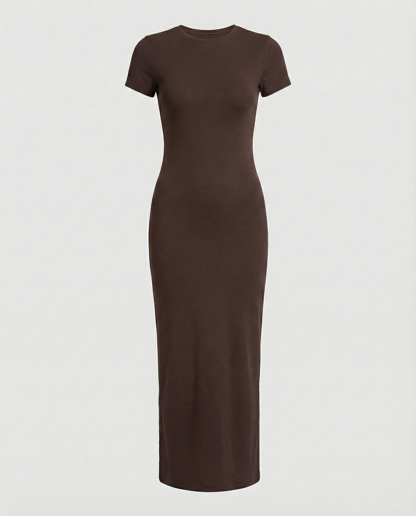 Damen Maxikleid Kurzärmelig Elegant Figurbetont