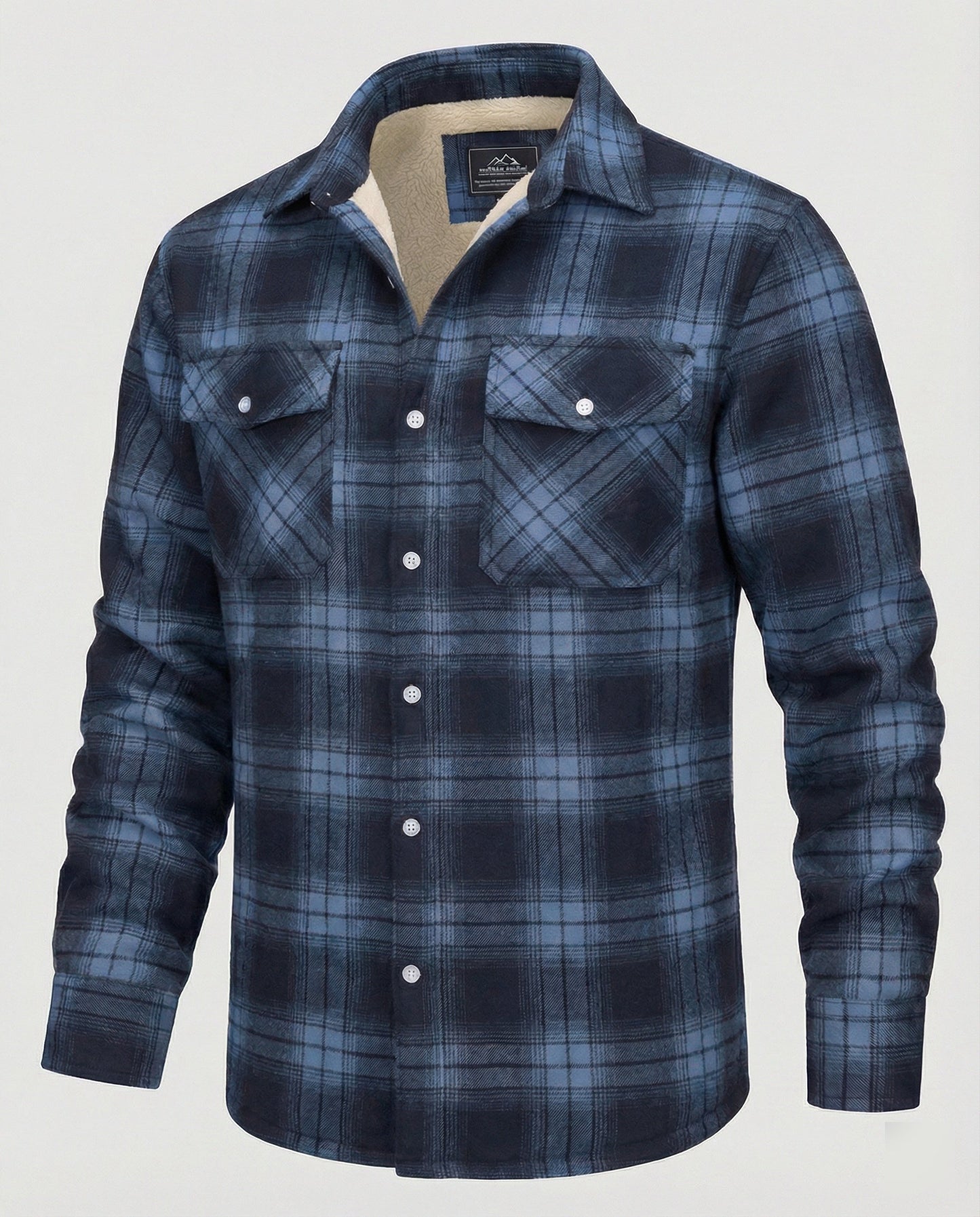 Herren Fleecejacke Kariert Warm Outdoor