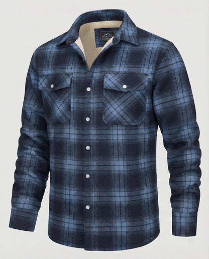 Herren Fleecejacke Kariert Warm Outdoor