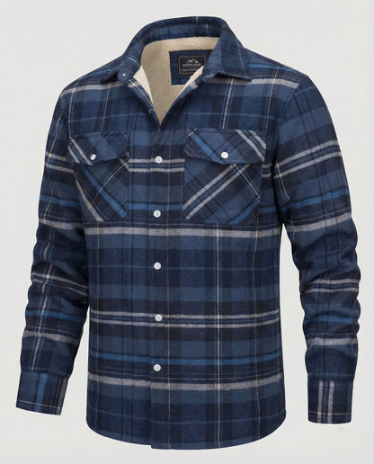 Herren Fleecejacke Kariert Warm Outdoor
