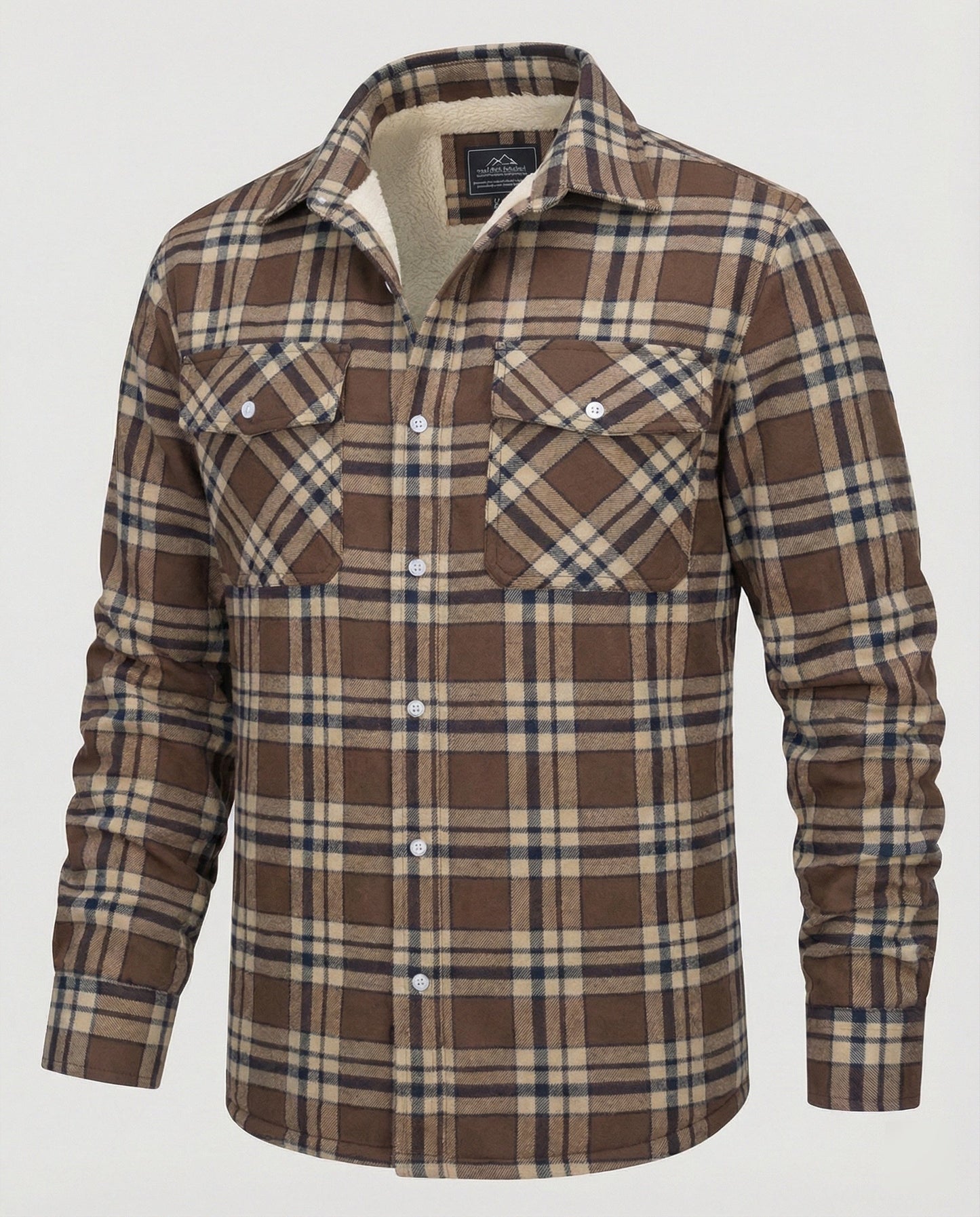 Herren Fleecejacke Kariert Warm Outdoor