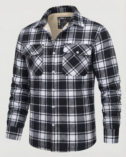 Herren Fleecejacke Kariert Warm Outdoor