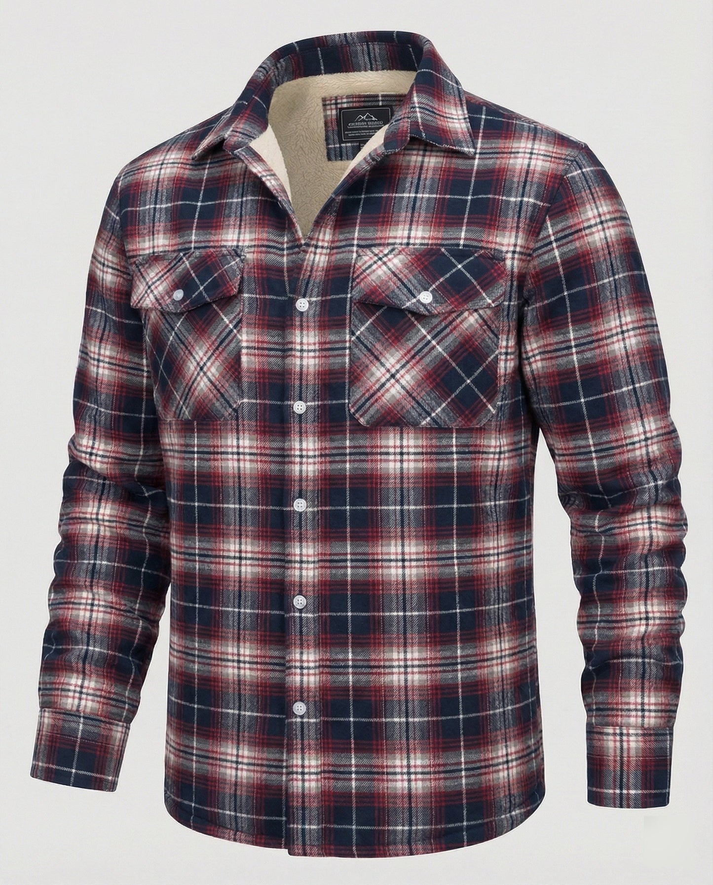 Herren Fleecejacke Kariert Warm Outdoor