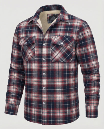 Herren Fleecejacke Kariert Warm Outdoor