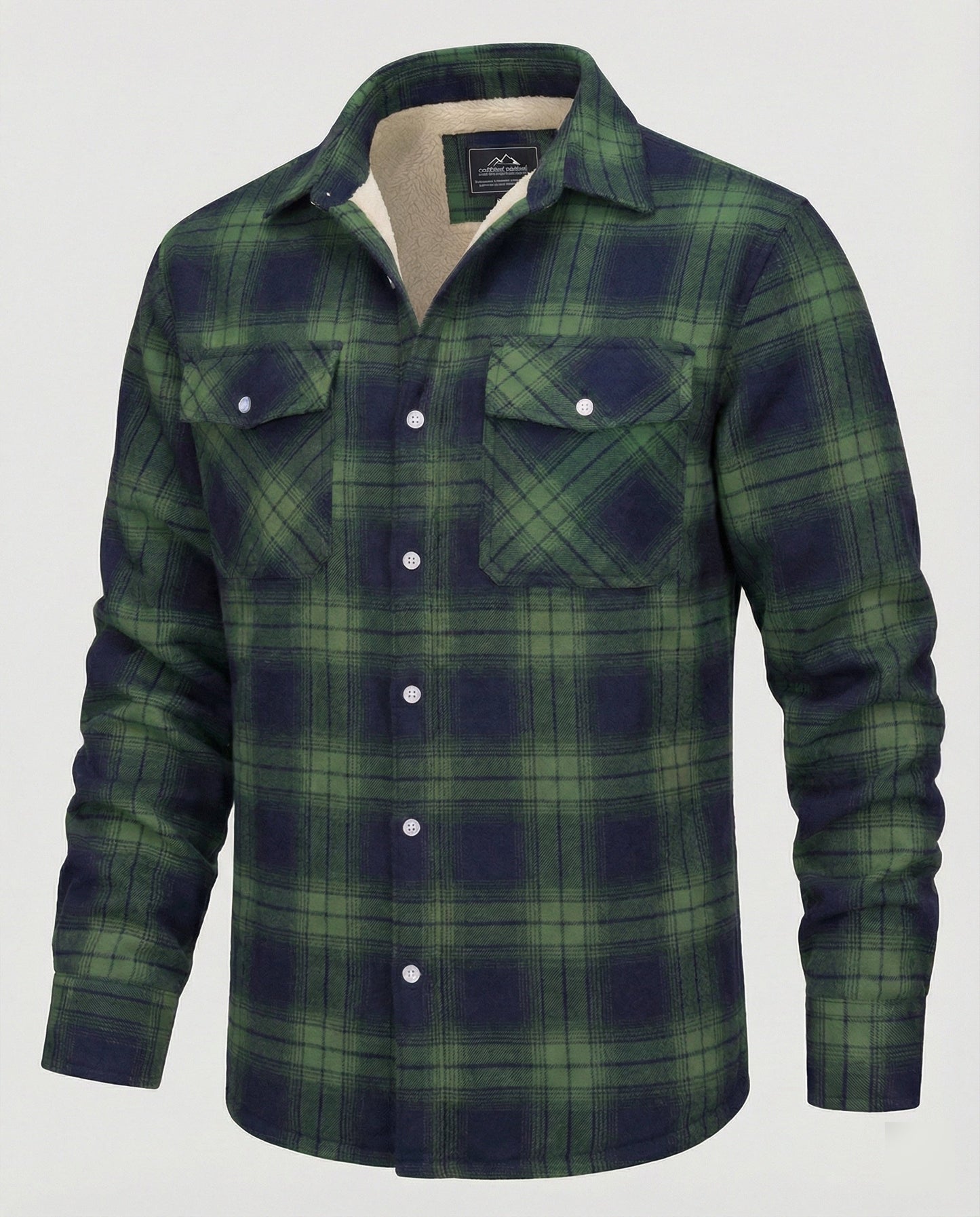 Herren Fleecejacke Kariert Warm Outdoor