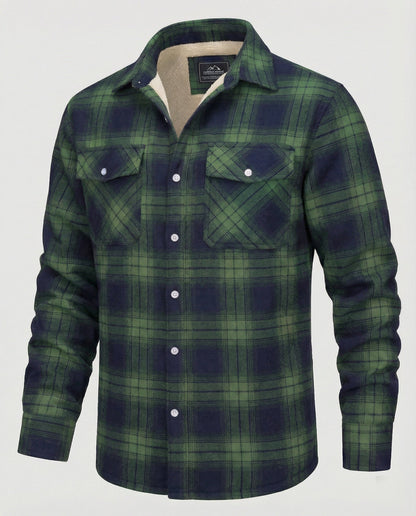 Herren Fleecejacke Kariert Warm Outdoor